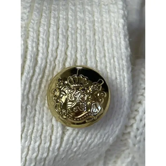 Tuckernuck Cream Cable Knit Sandstone Cotton Colette Cardigan Size SM Preppy - Picture 5 of 6